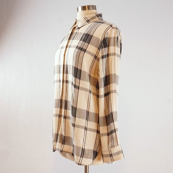 Theory Women's "Menswear Shirt" in Plaid Viscose/Silk - M - EUC - Picture 3 of 8